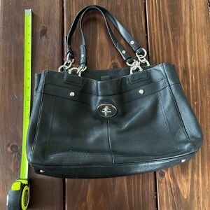 Coach Black Leather Tote Bag
